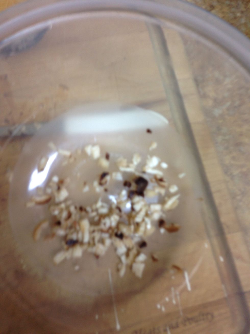 Cut centers into bits.