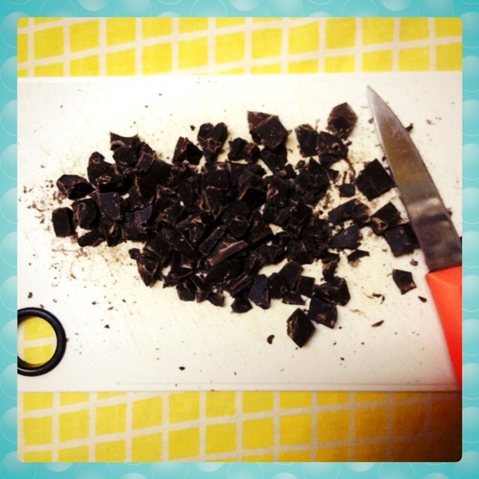Cut Chocolate small pieces, Use as much as you want.