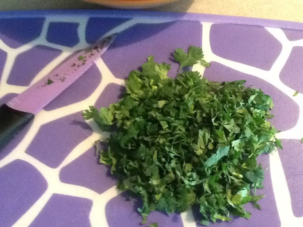 Cut cilantro very fine