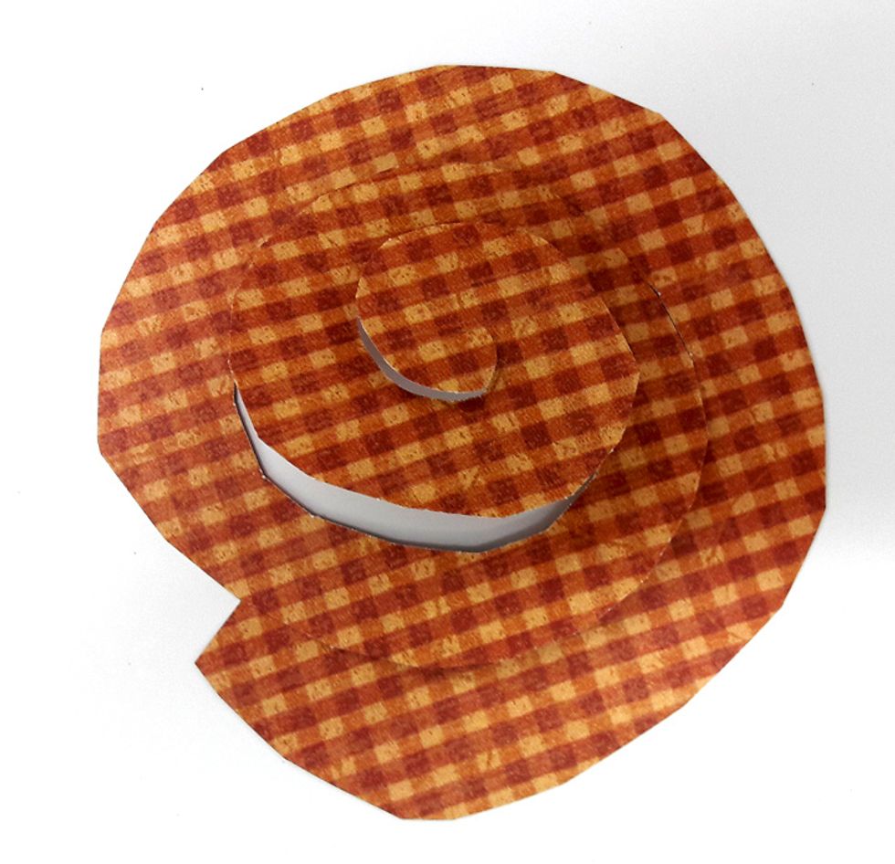 Cut circle into a spiral.