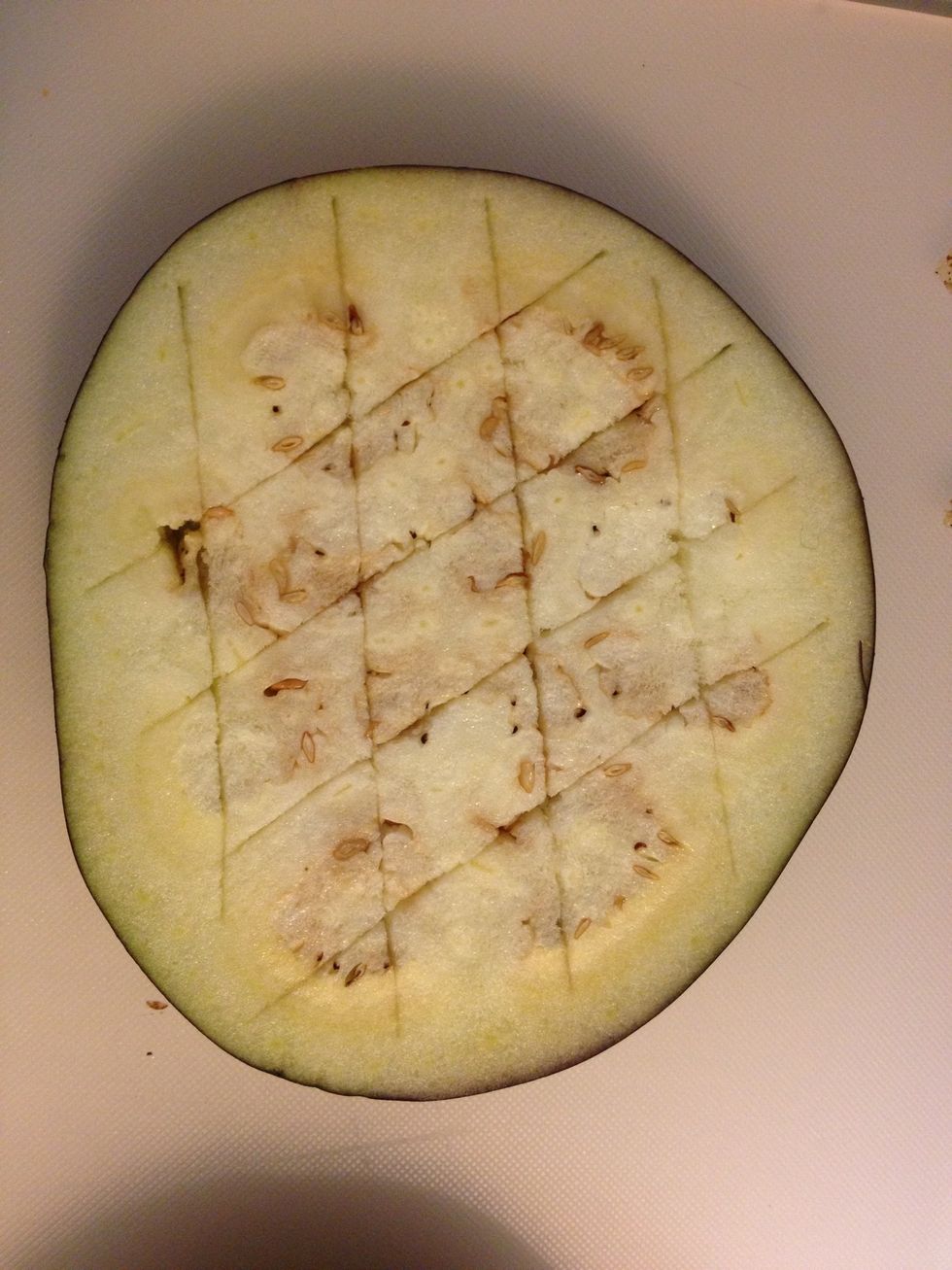 Cut circles about half-inch thick, and slit them like above. Take care not to cut right through or else the middle squares will separate.