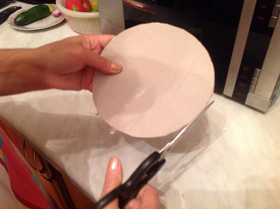 Cut circles from carton.