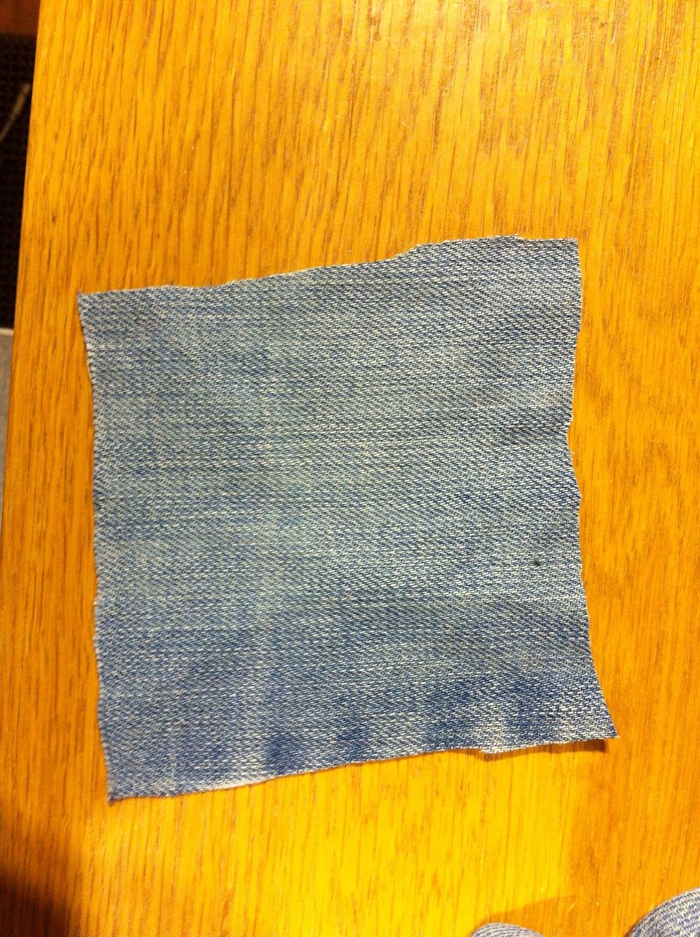 Cut cloth in squares. Size varies from how big or how small you want it to be.
