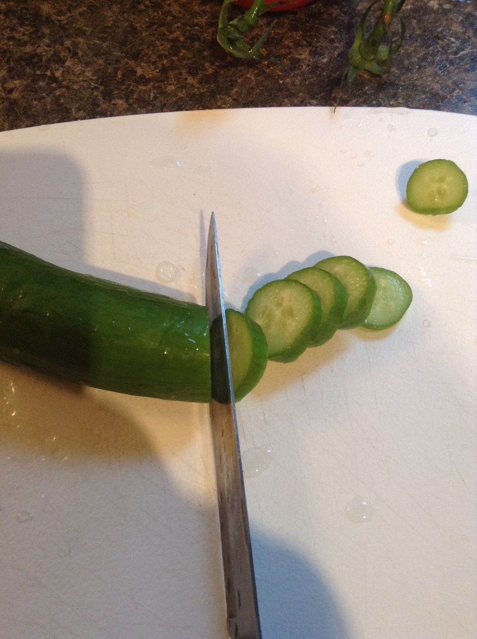 Cut cucumber,