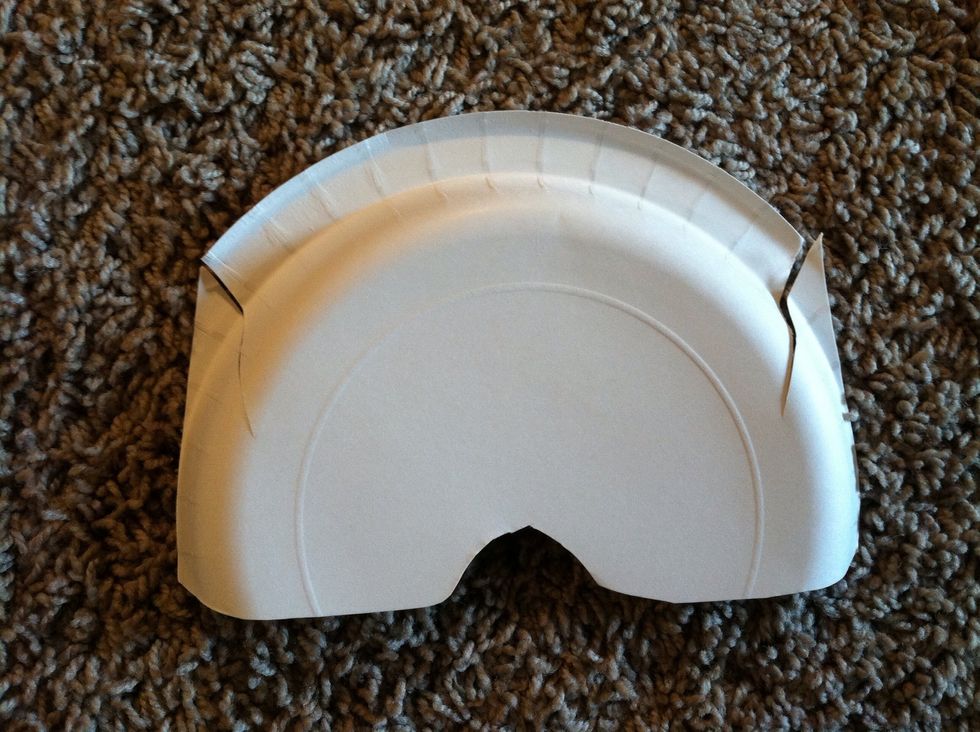 Cut down from the top for the ears.