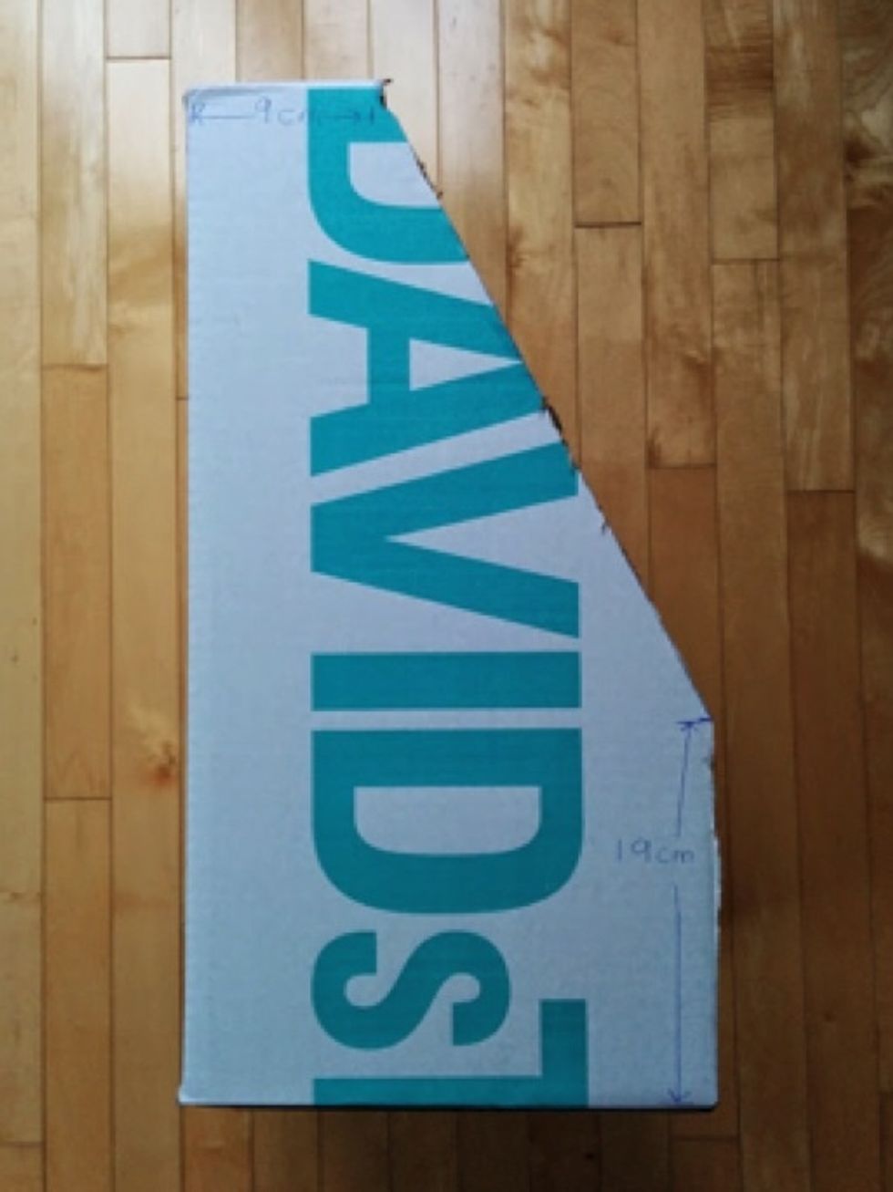 Cut down the lines on either side.