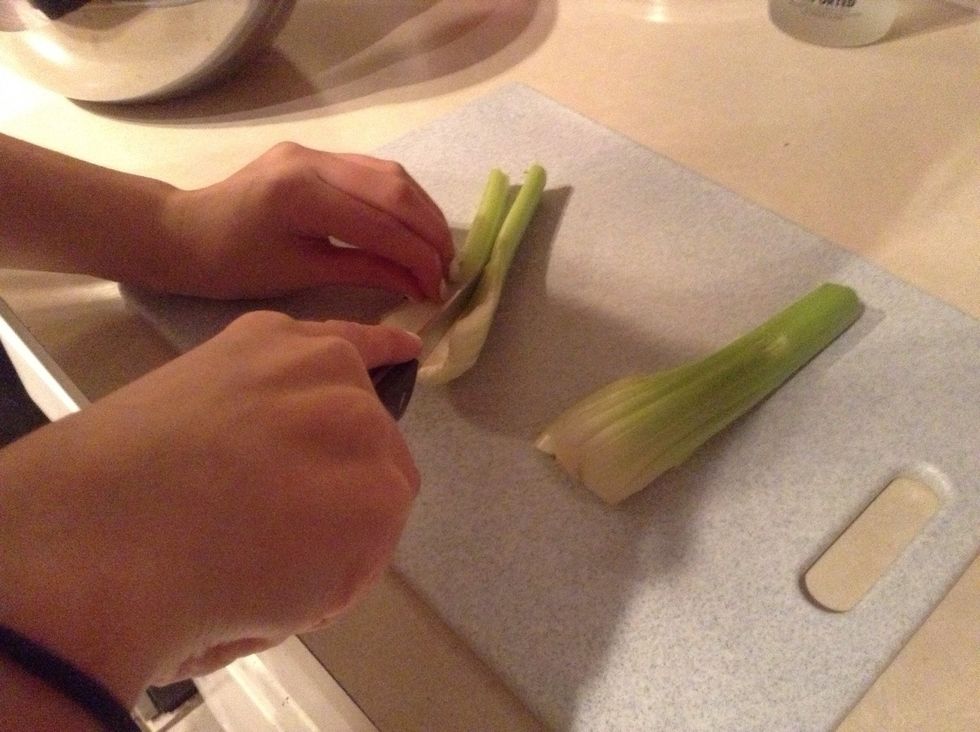 Cut down the stock on each for long narrow strips and cut those strips done the middle (making 8 strips from two stocks)