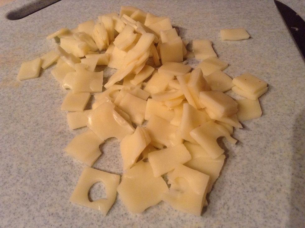 Cut down then across, it should resemble lots of squares. Then separate them with your hand