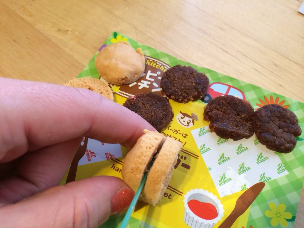 Cut Each Bread Bun into 2 equal slices