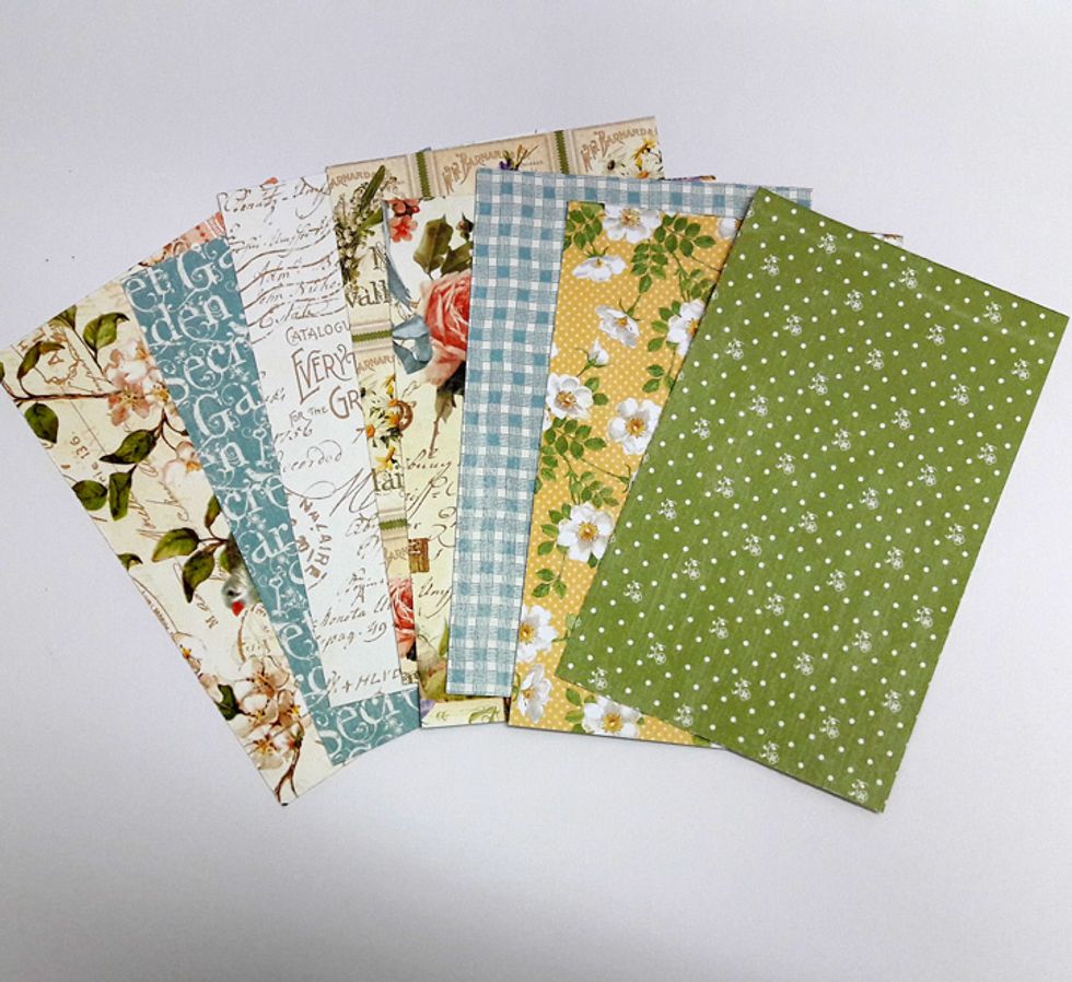 Cut eight 5 1/2" x 3 1/2" squares.