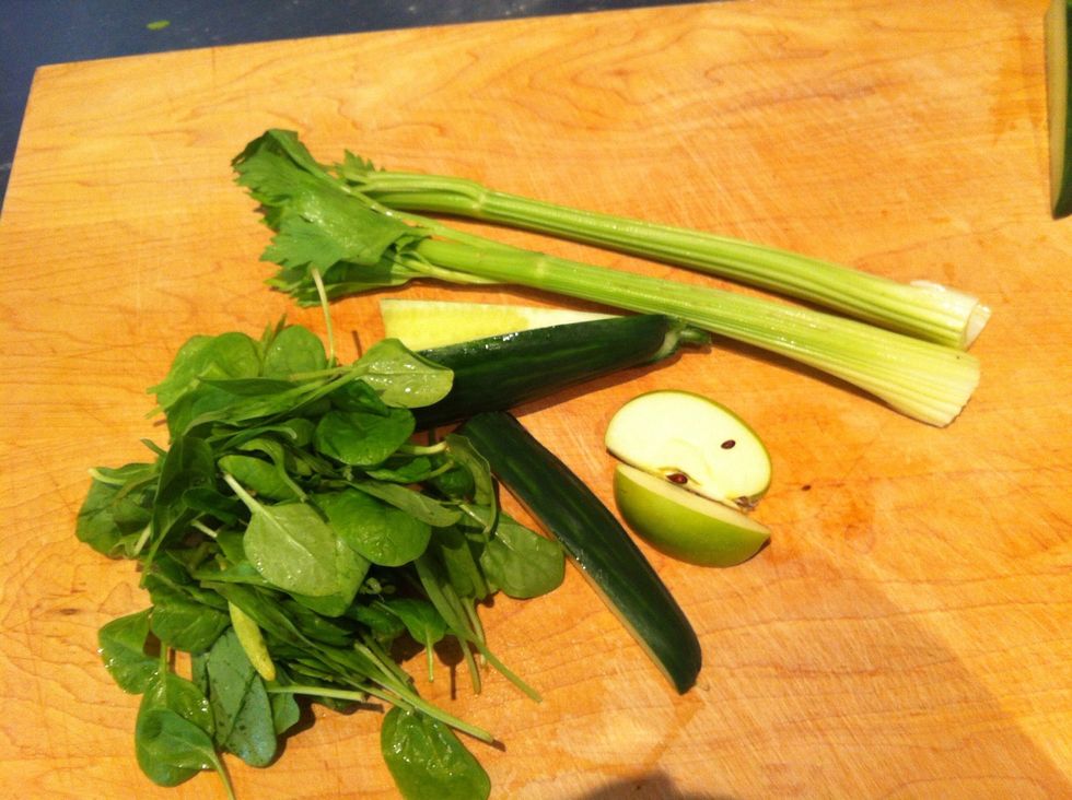 Cut everything so it fits in your juicer shute