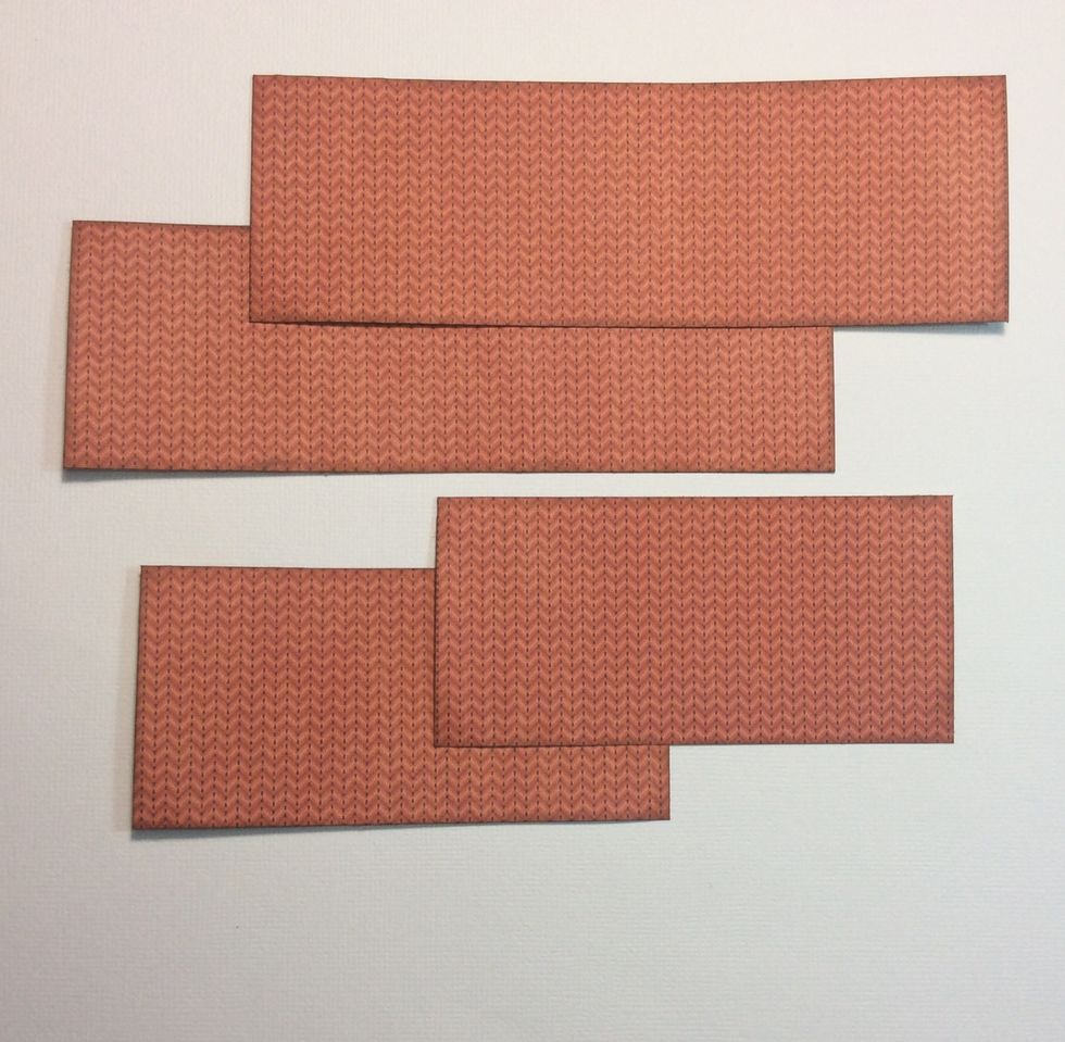 Cut external mats set 1 from pattern paper, (Good Ol sport title page used in sample) , Two at 6 3/8 x 2 1/8 inches and two at 4 3/8 x 2 1/8 inches. Ink edges if desired.