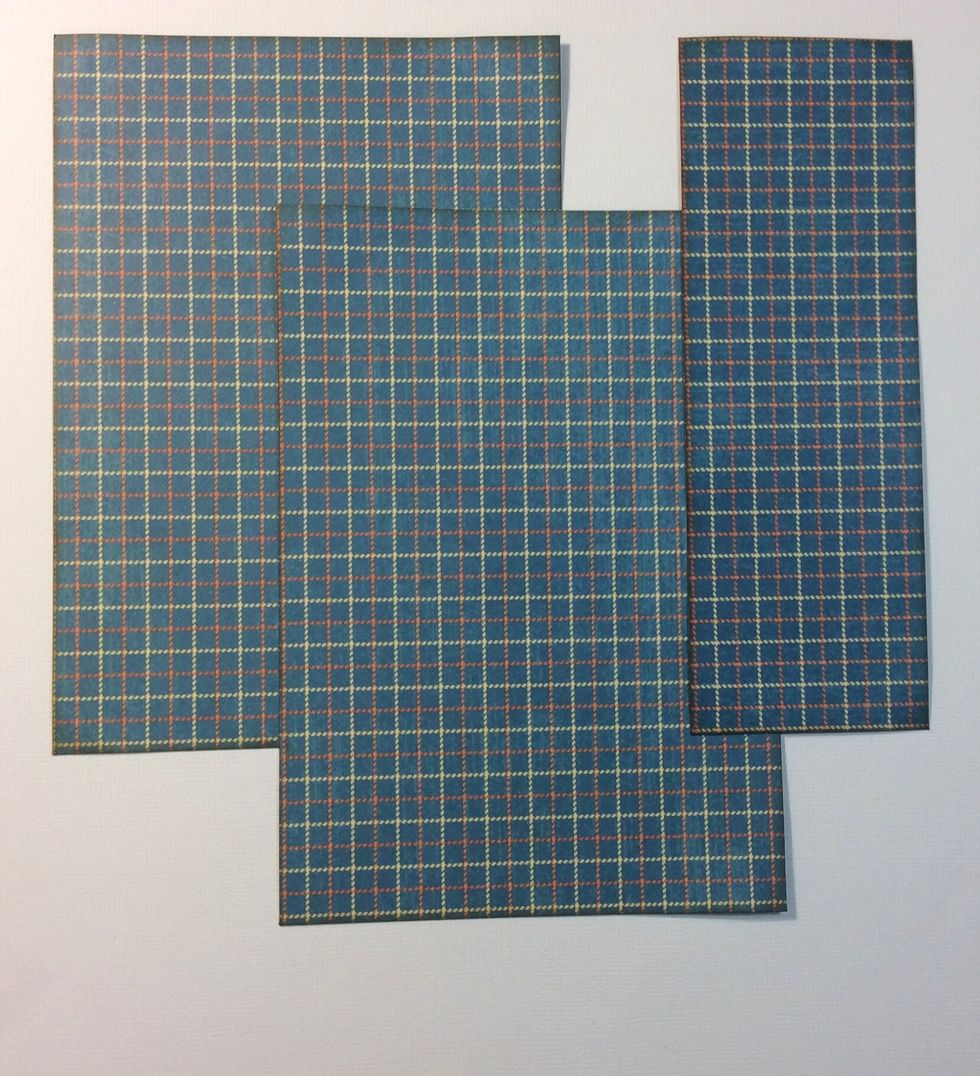 Cut external mats set 3 ( Good Ol sport cheer on used here ) two at 4 7/8 x 6 7/8 inches and one 2 3/8 x 6 7/8 inches. Ink edges if desired.