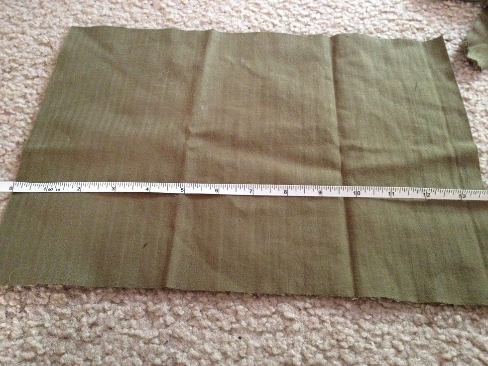 Cut fabric into a 10 by 10 inch square. This is for my 8lb poodle.  You may need bigger or smaller depending the size of your boy!