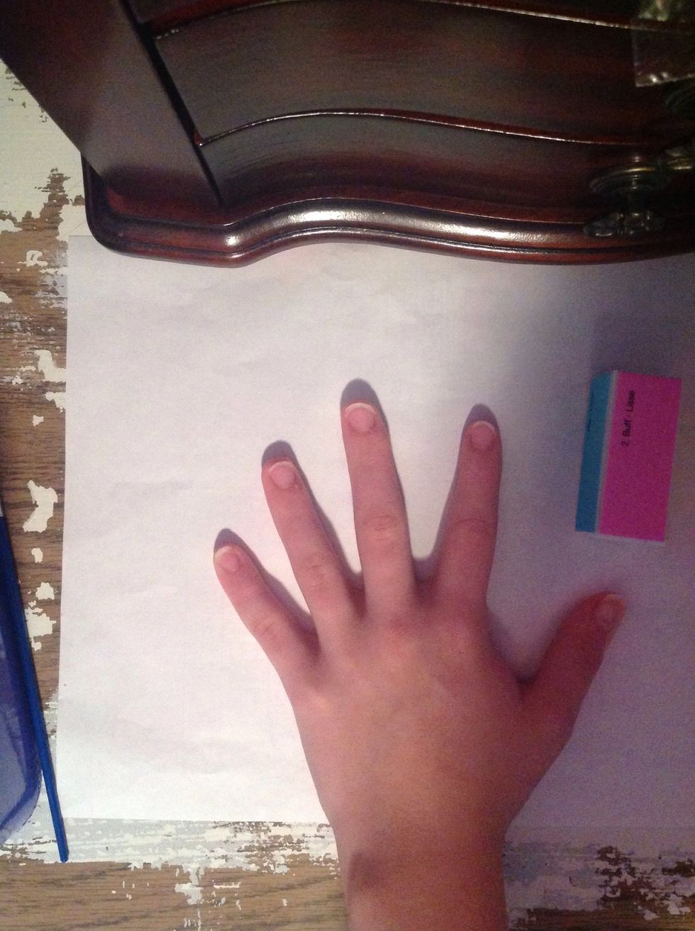 Cut,file,and clean any nail polish that was already applied