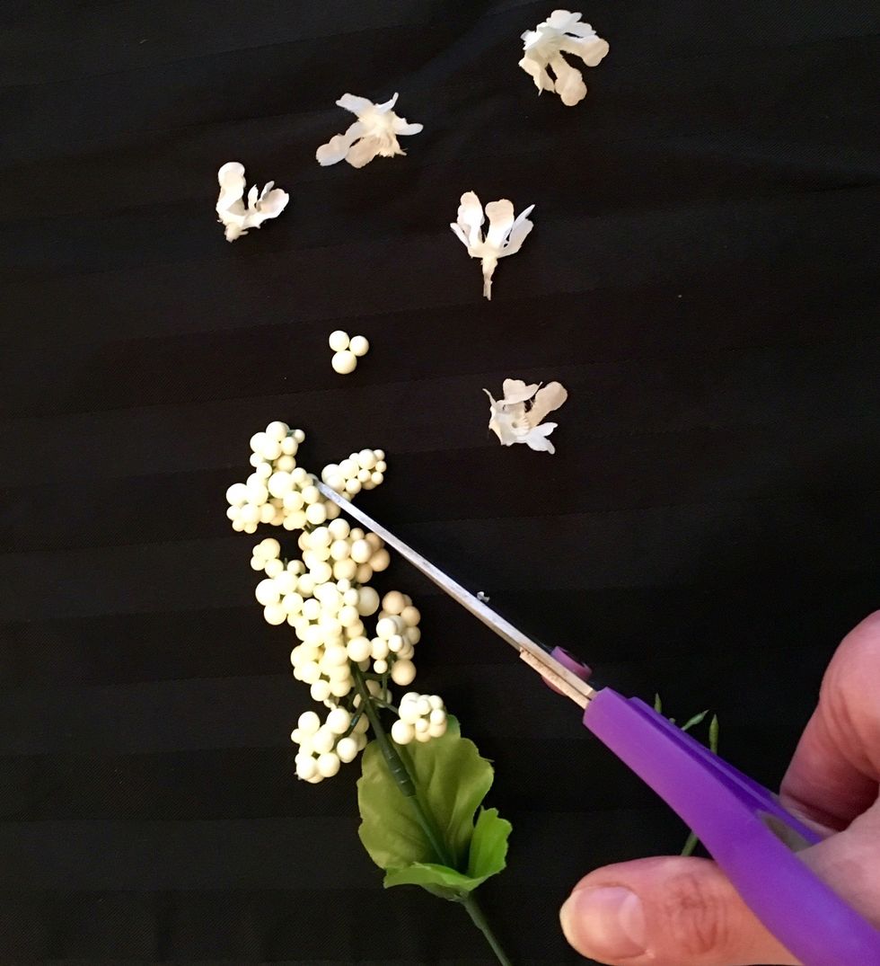 Cut flowers into small pieces making sure to leave out anything sharp.