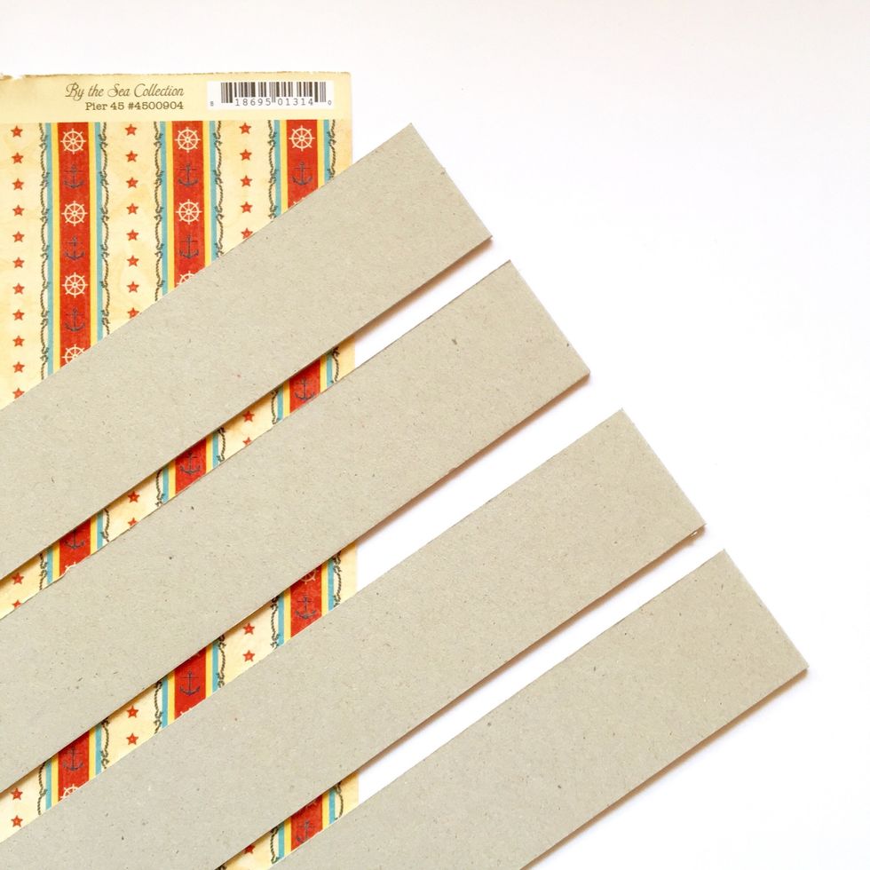 Cut four pieces of cardboard 1 \u00bd" x 12\u201d.
