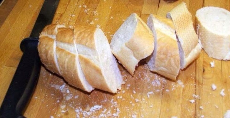 Cut French loaf into slices