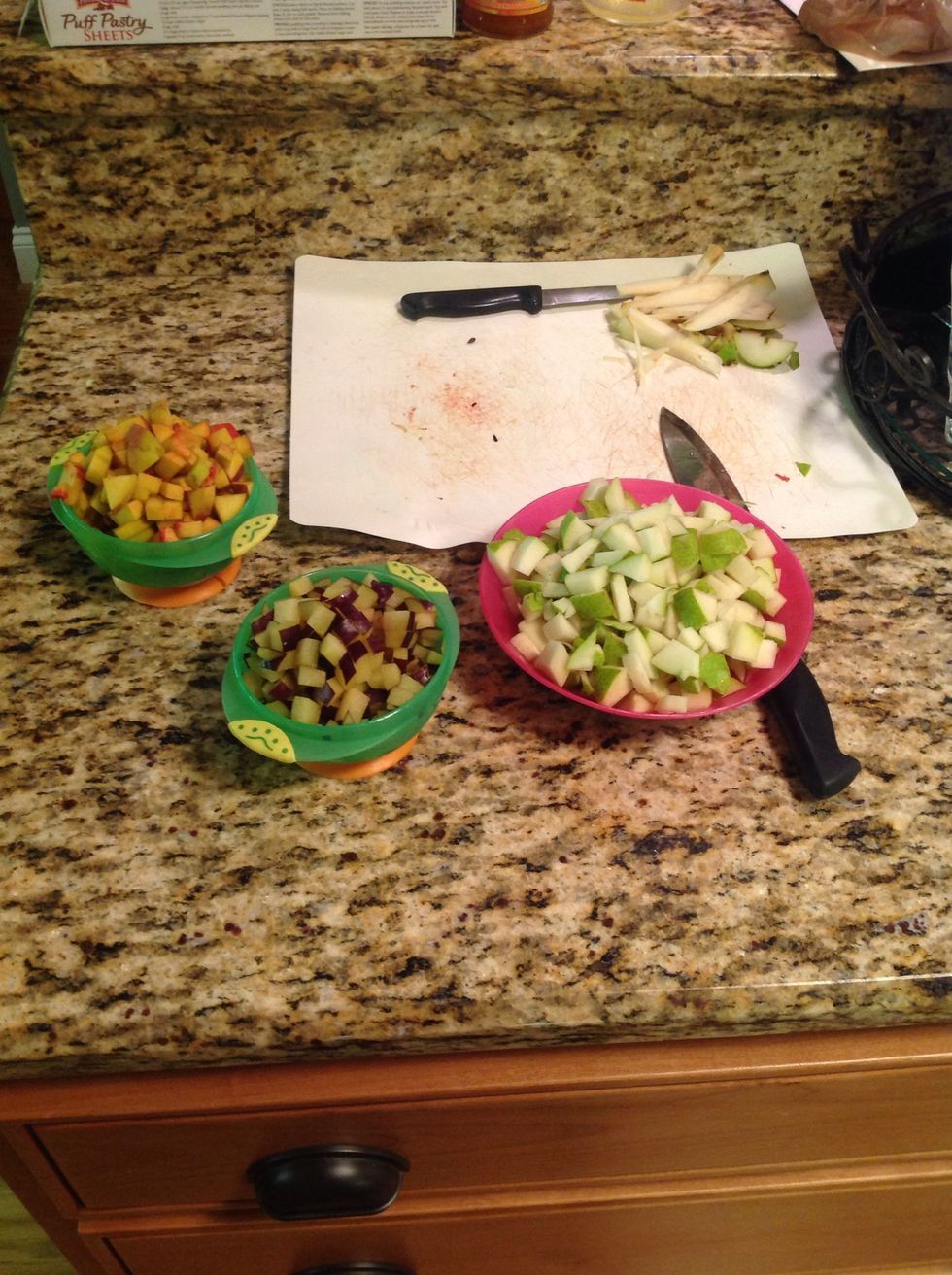 Cut fruit into small pieces