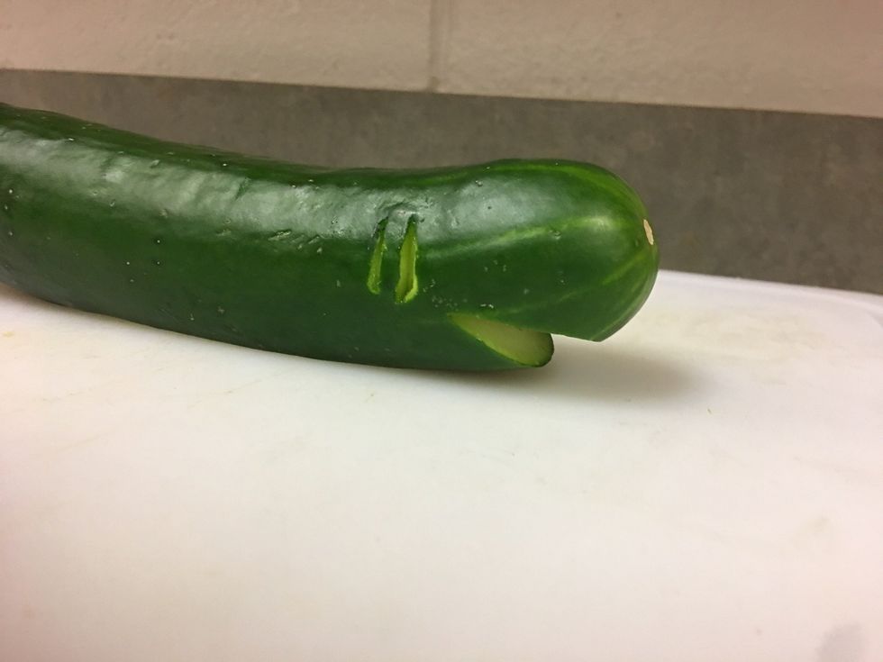 Cut gills using two chops on each side