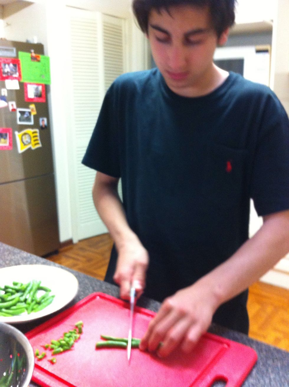 Cut green beans in half!