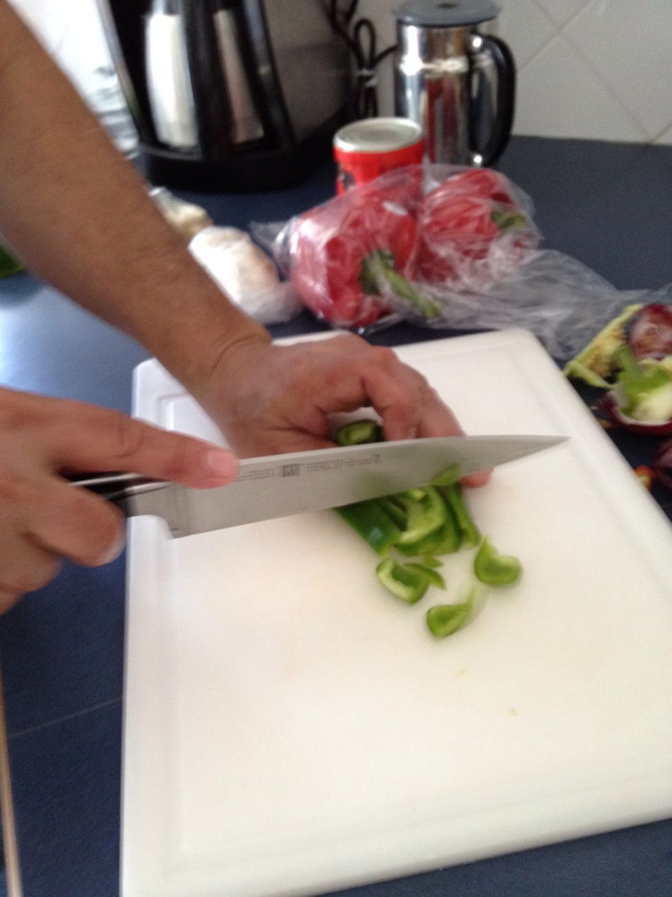 Cut green pepper