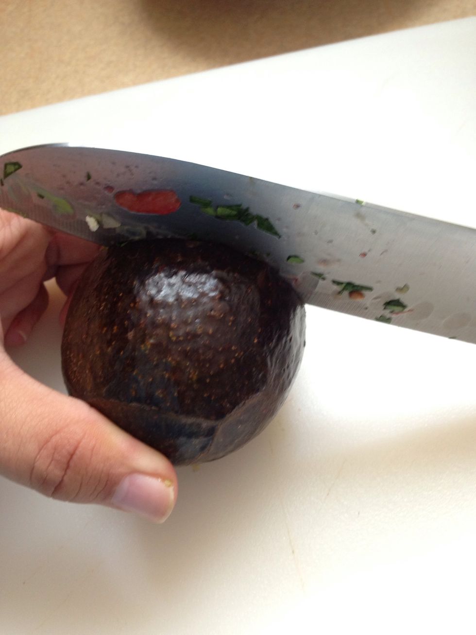 Cut half avocado