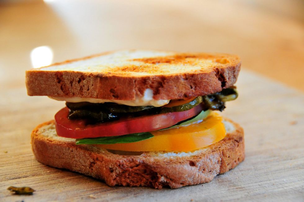 Cut in half and enjoy... Perhaps make two, because 1 is never enough of this fantastic sandwich. This is just one of hundreds of ways you can use my seasoning blends.  www.worldseasonings.com.