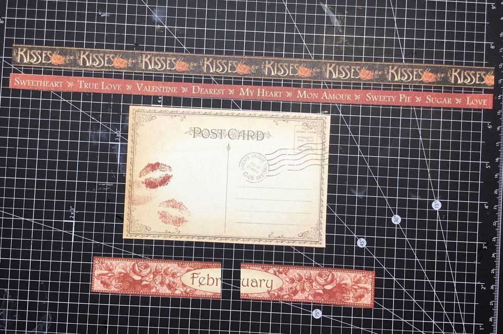 Cut in half the February labeled piece.