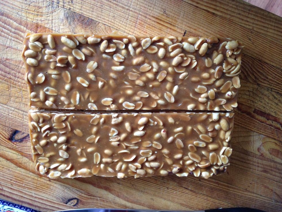 Cut in half