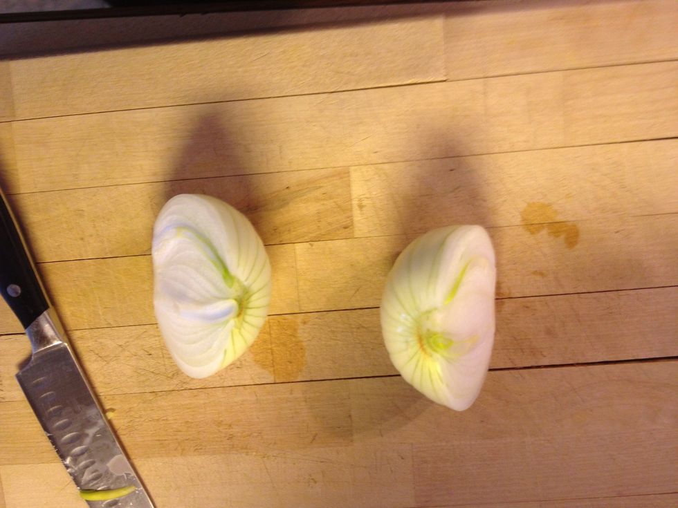 Cut in half