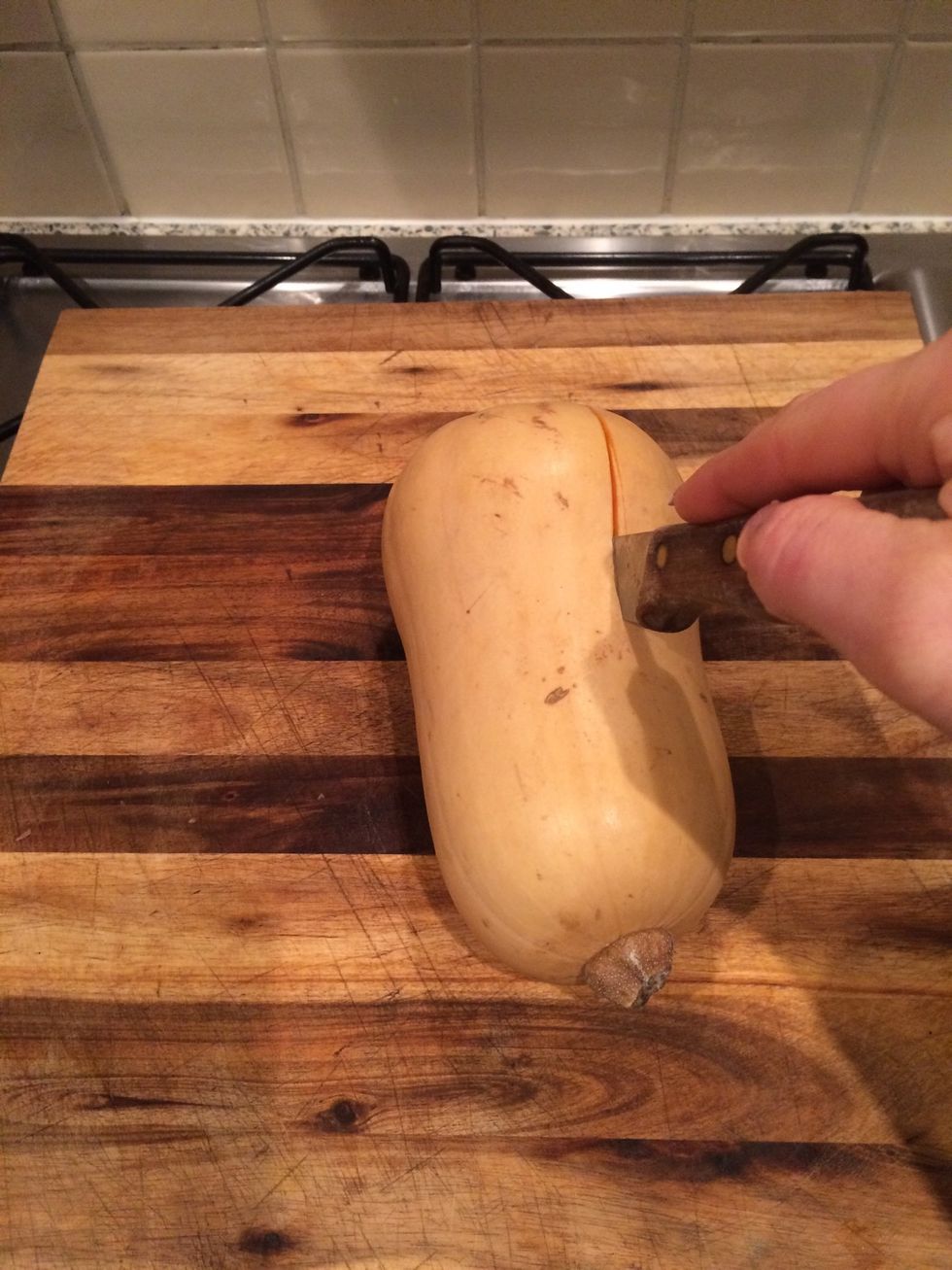 Cut in half