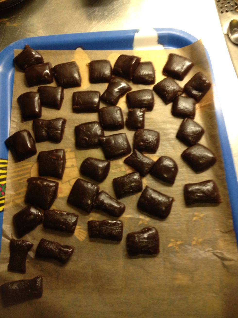 Cut in preferred sizes. Use a sharp knife or a pair of scissors.