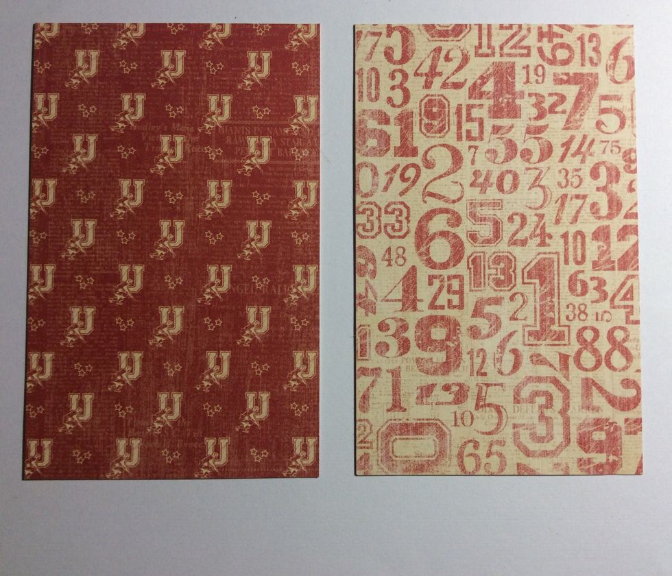 Cut inside cover mats at 3 3/8 x 5 3/8, the Good Ol sport 6 x 6 paper pad was used.