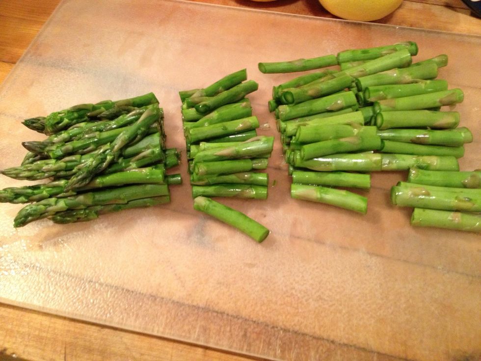 Cut into 1 inch pieces.