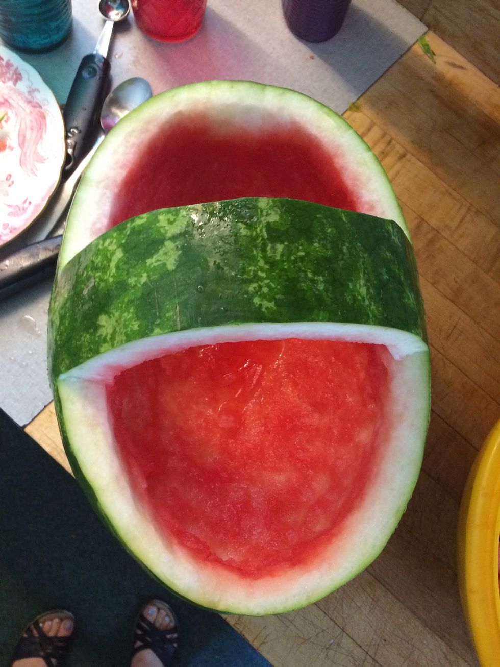 cut into basket shape