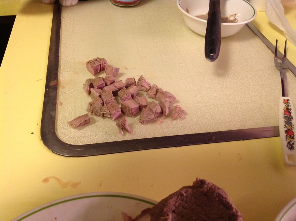 Cut into bite size pieces and return to pot