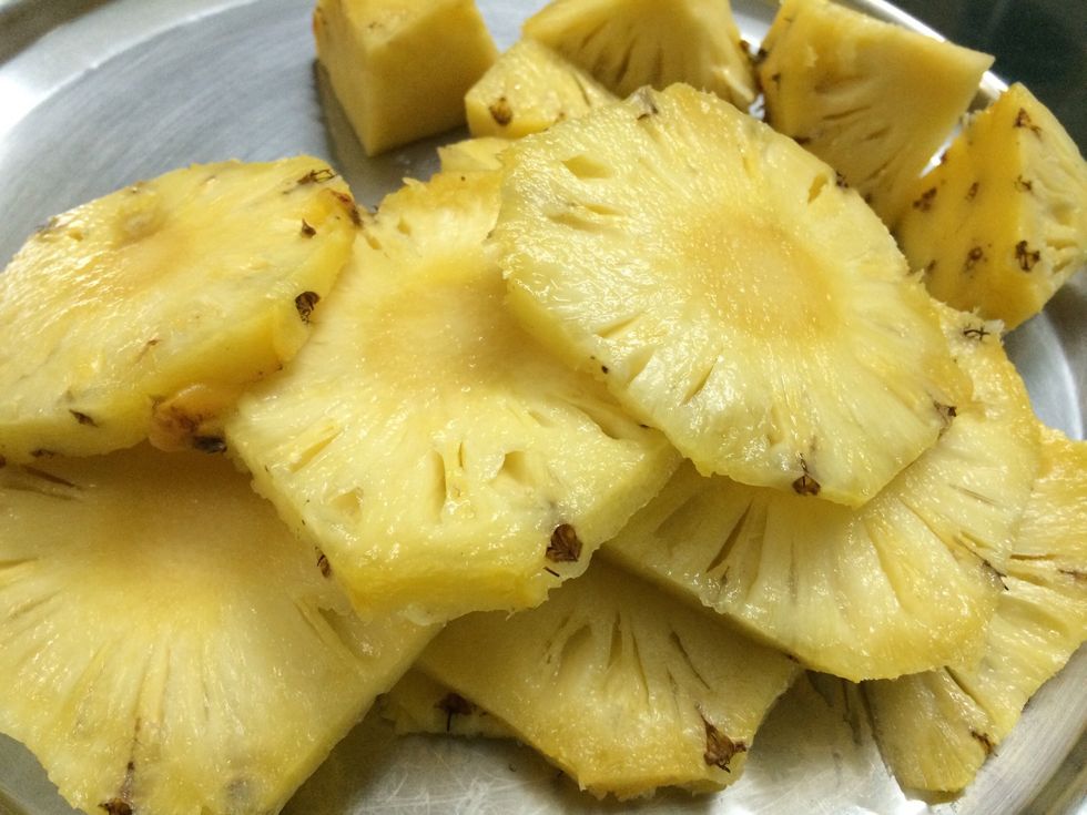 Cut into cubes/ pieces..