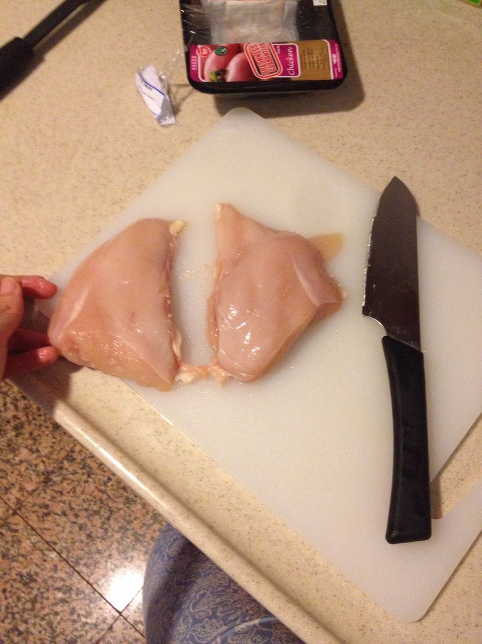 Cut into halves. For portioning and to help it cooks better. (One half for a serving).
