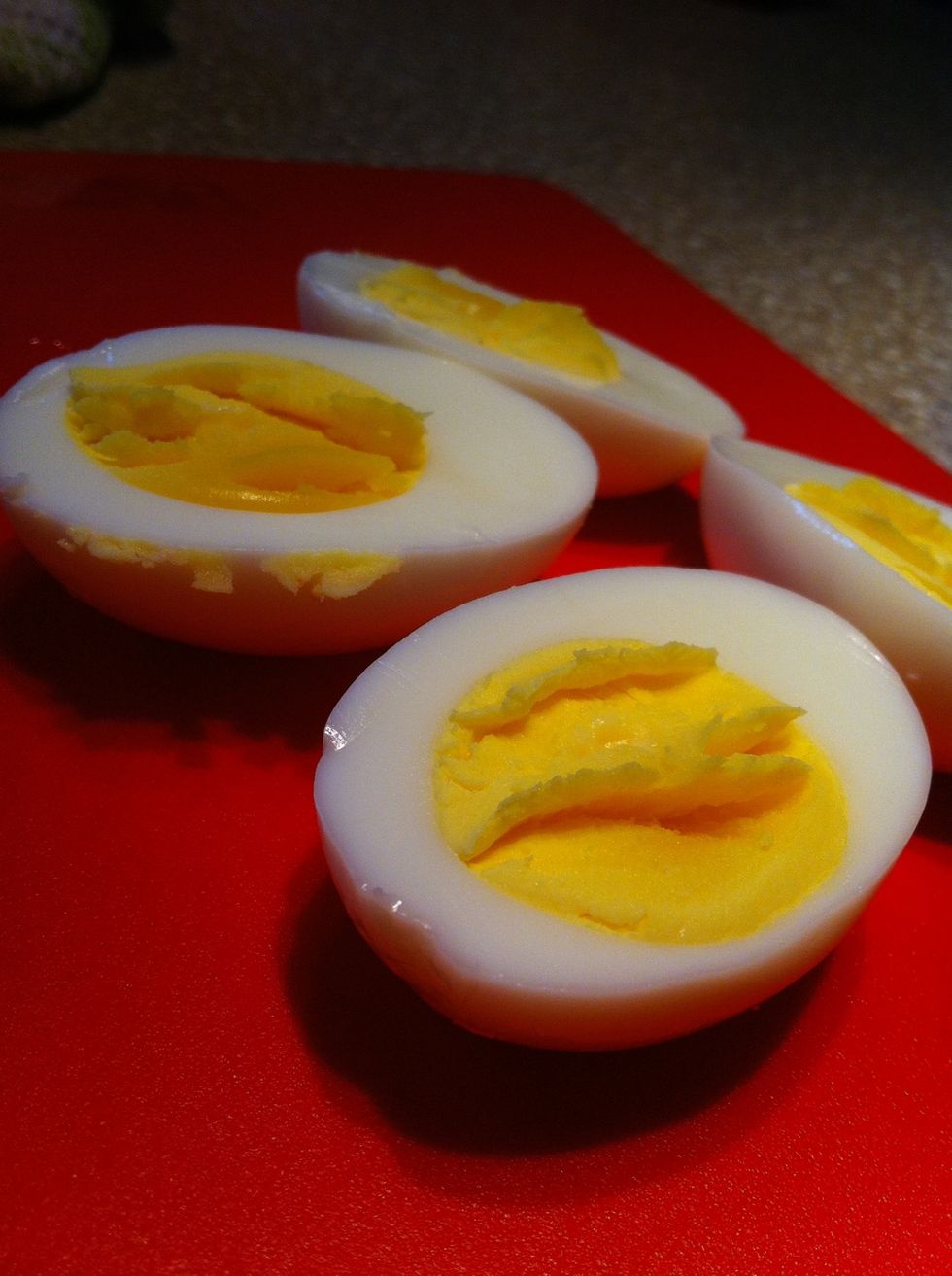 Cut into halves. So you'll end up with double the amount you had eggs