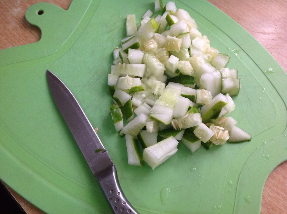 Cut into little cubes