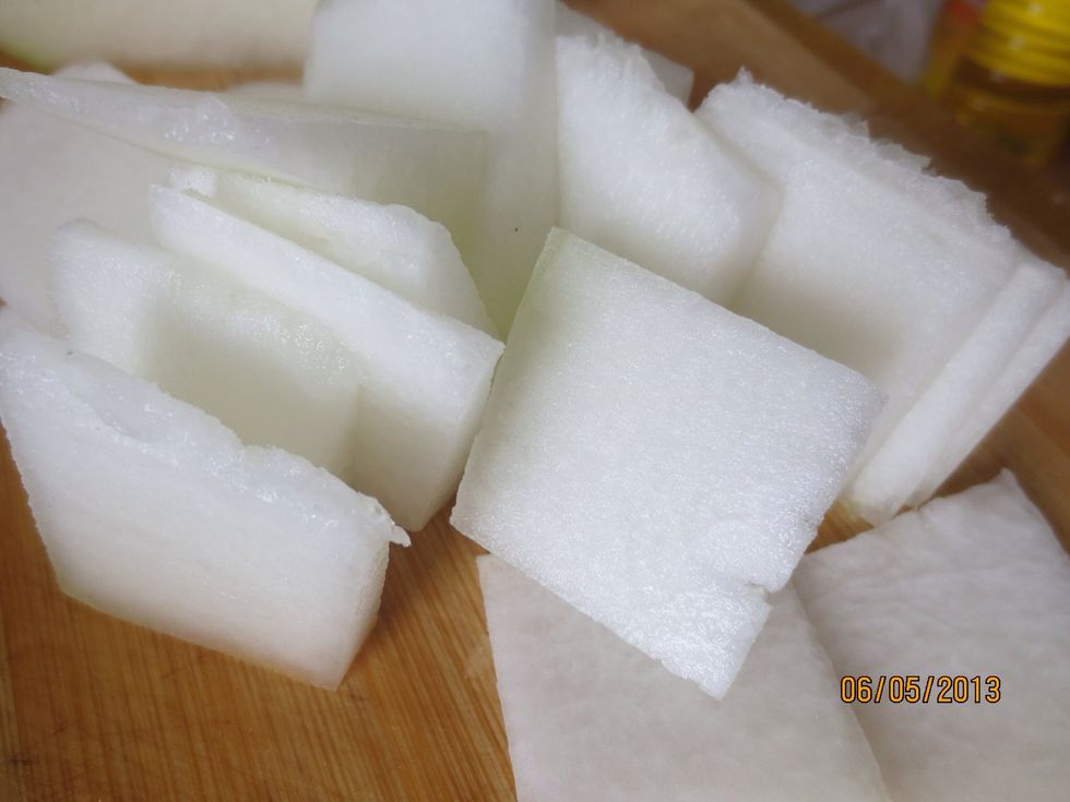 Cut into rectangular pieces