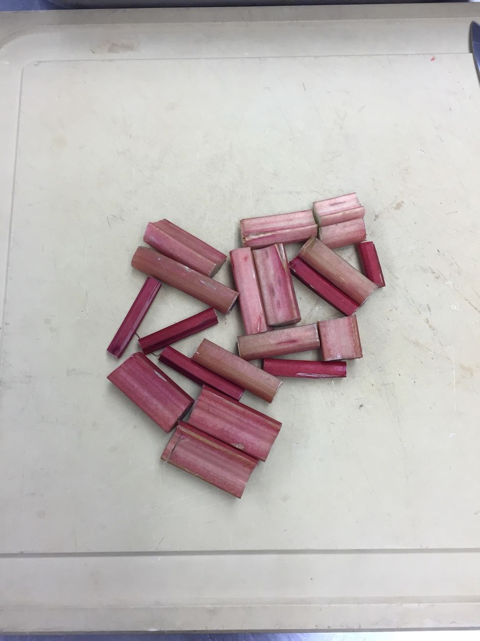 Cut into roughly 2 inch pieces.