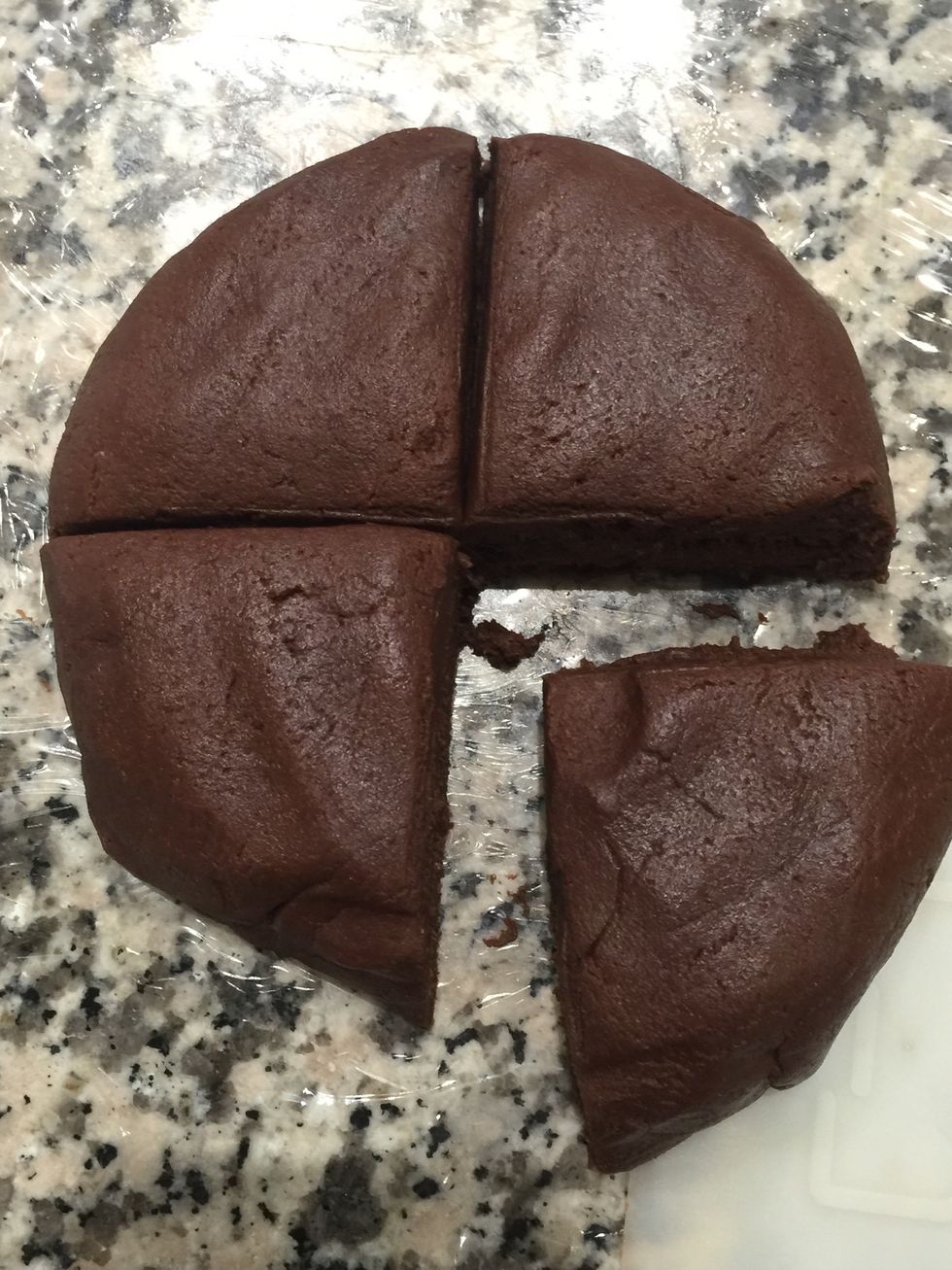 Cut into roughly 4 parts wrap 3/4 and the 1/4 refrigerate at least 1 hr