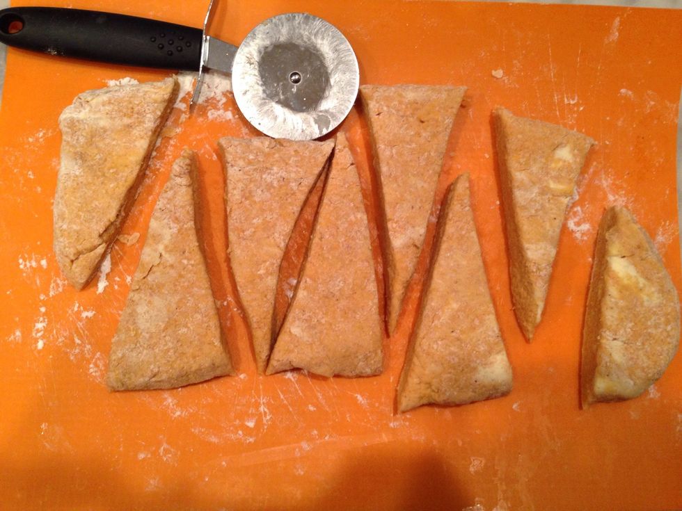 Cut into sections using a pizza cutter or knife