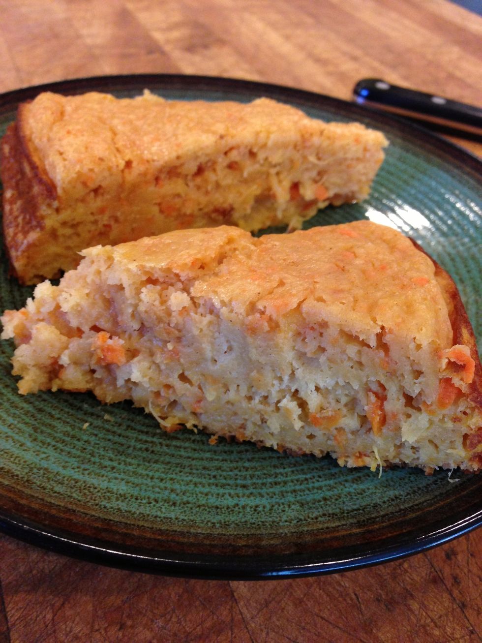 Cut into slices, or be a pig like me, and eat it all in one sitting! :)