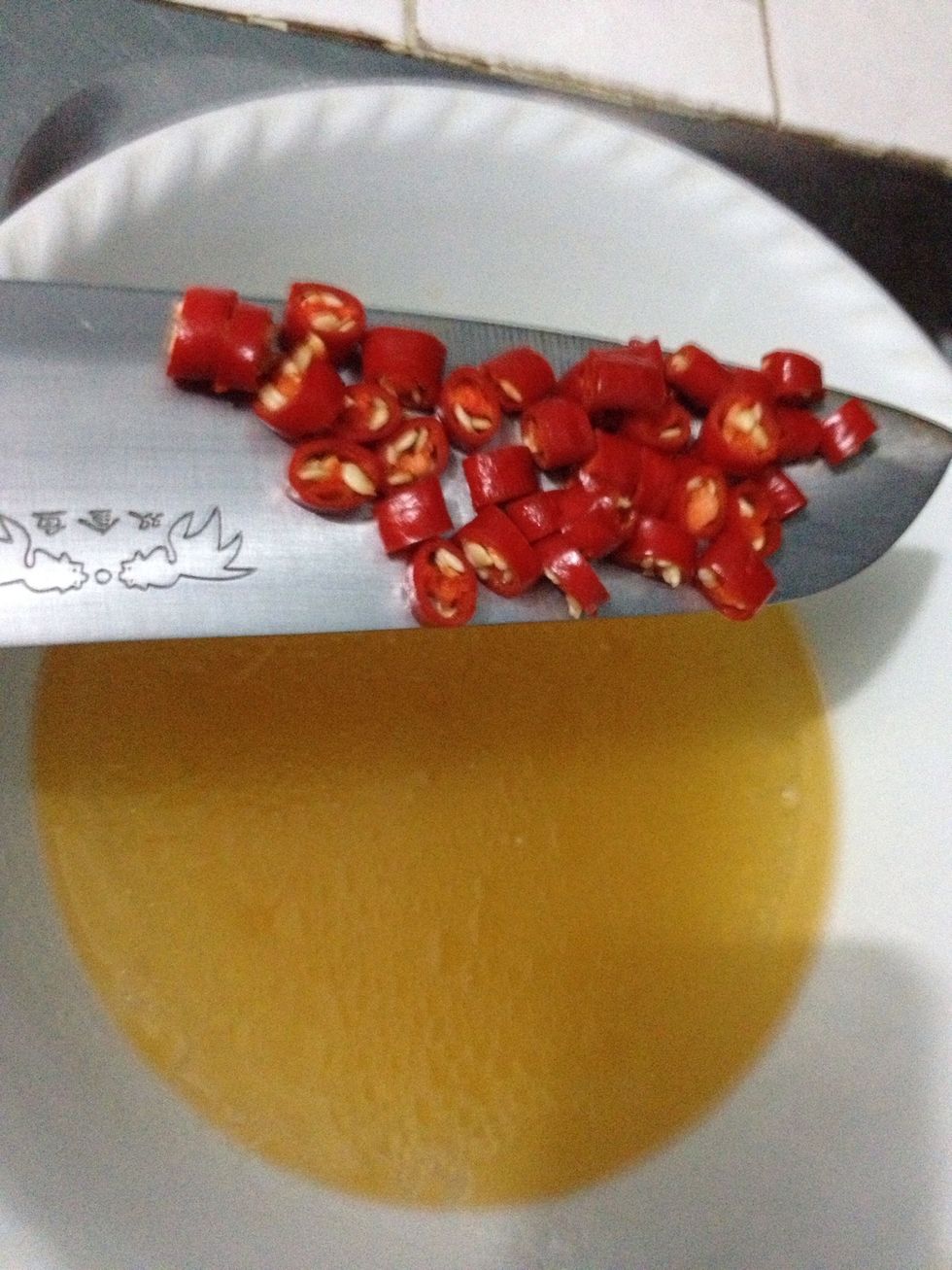 Cut into small cuts and add in the sugar mixture.