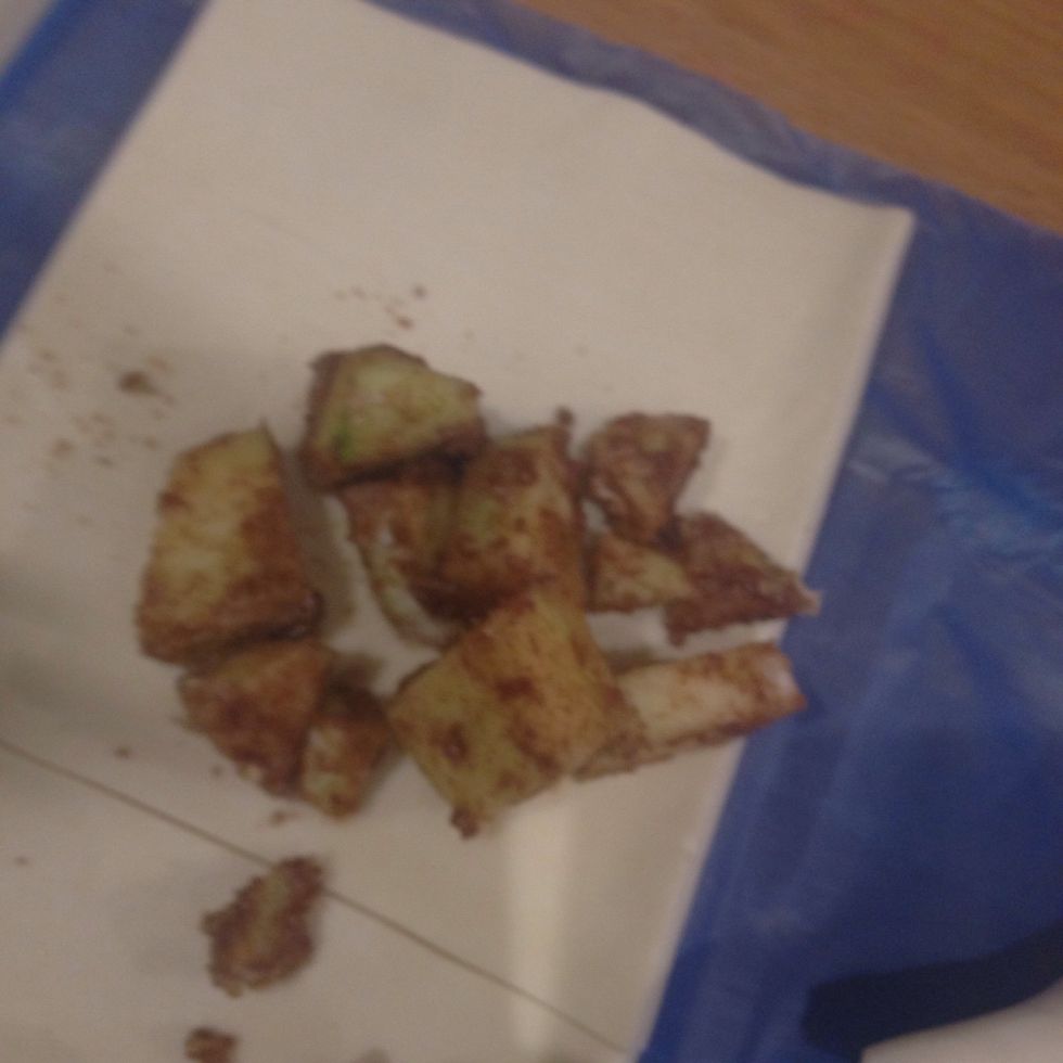 Cut into squares adding a little of the apple mixture over half the pastry