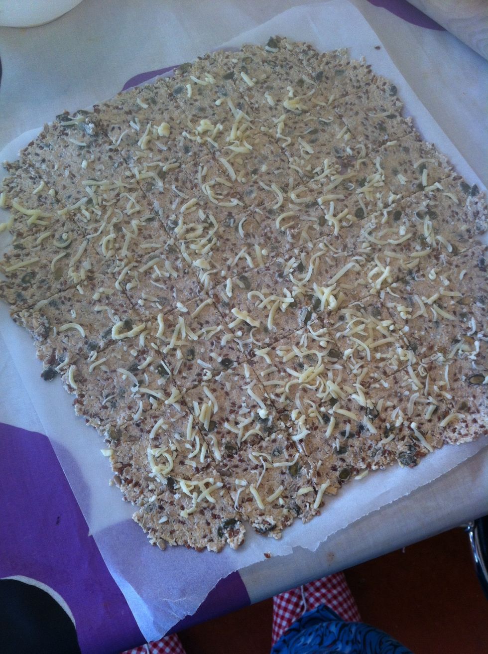 Cut into squares with a pizza cutter
