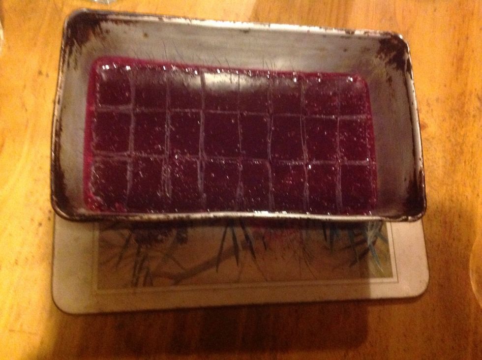 Cut into twenty four pieces and serve